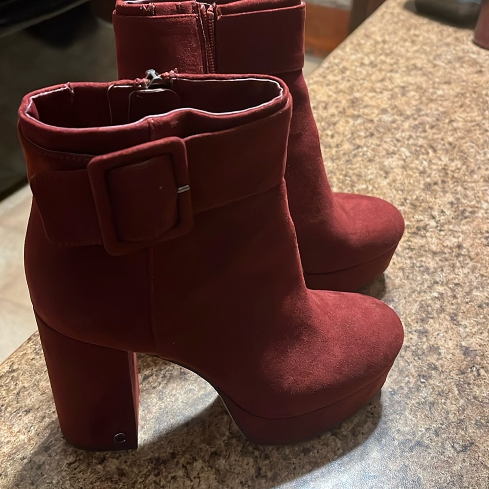 Wine-colored Sam Edelman platform booties